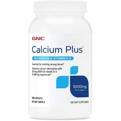 Viên uống hỗ trợ xương khớp, tăng miễn dịch GNC Calcium Plus Magnesium & Vitamin D3 1000 mg 180 viên
