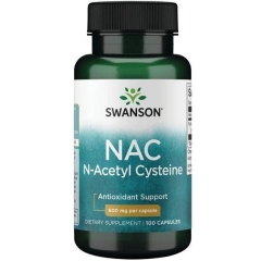 Swanson NAC N-Acetyl Cysteine 600mg 100 Viên - Hỗ trợ giải độc cơ thể, chống oxy hóa, ổn định huyết áp.