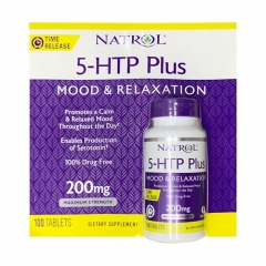 Natrol® 5-HTP Mood & Relaxation Plus 100 viên 200 mg: giúp giảm stress, điều hòa cảm xúc, suy nhược và ổn định giấc ngủ