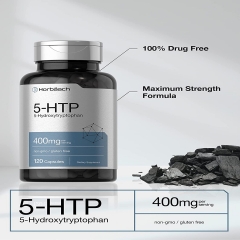 Horbaach 5-HTP Supplement 400mg 120 viên - Viên uống hỗ trợ điều trị rối loạn giấc ngủ, trầm cảm, giảm căng thẳng.