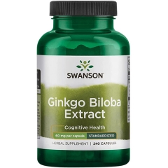 Swanson Ginkgo Biloba 24% 240 viên - Viên uống bổ não và tăng cường trí nhớ 