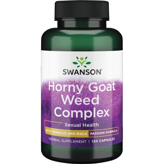 Swanson Horny Goat Weed Complex, Tribulus and Maca 120 viên - Viên uống tăng cường sinh lý nam và nữ.
