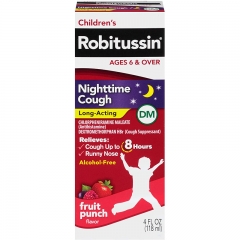 Siro giảm ho, đau ngực ban đêm Children’s Robitussin Nighttime Cough Long-Acting DM 118ml Cho Bé Từ 6 Tuổi