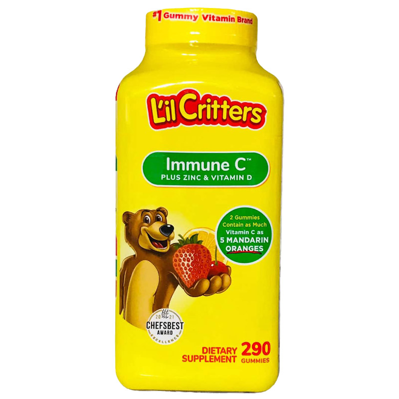 Kẹo dẻo bổ sung vitamin C và tăng sức đề kháng L’il Critters Immune C 290 viên