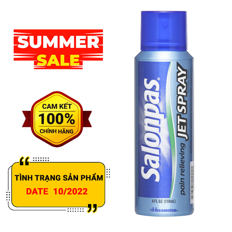 Salonpas® Jet Spray – Dung dịch xịt giảm đau khớp, giảm bầm tím hiệu quả, 118ml