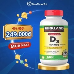 Kirkland Viên Uống Bổ Sung Vitamin D3 2000IU 600 Viên