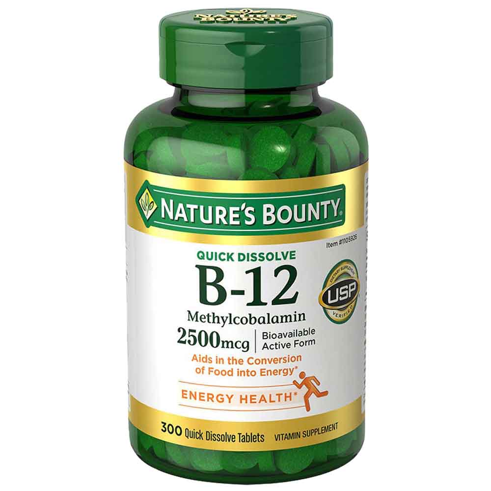 Viên Uống Nature's Bounty Vitamin B12 Methylcobalamin 2500mcg 300 Viên