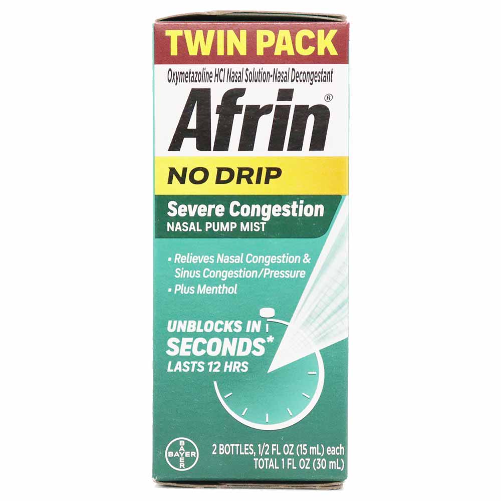 Afrin No Drip Severe Congestion 30ml - Xịt Giảm Nghẹt Mũi Dị Ứng, Viêm Xoang Từ Mỹ