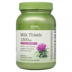 GNC Milk Thistle 1300mg - Viên uống tăng cường chức năng gan, giải độc gan, 60 viên