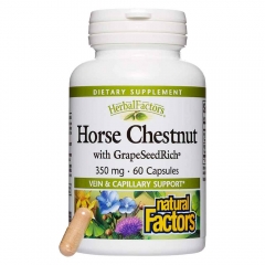 Viên Uống Cải Thiện Suy Giãn Tĩnh Mạch HerbalFactors Horse Chestnut with GrapeSeedRich 60 Viên