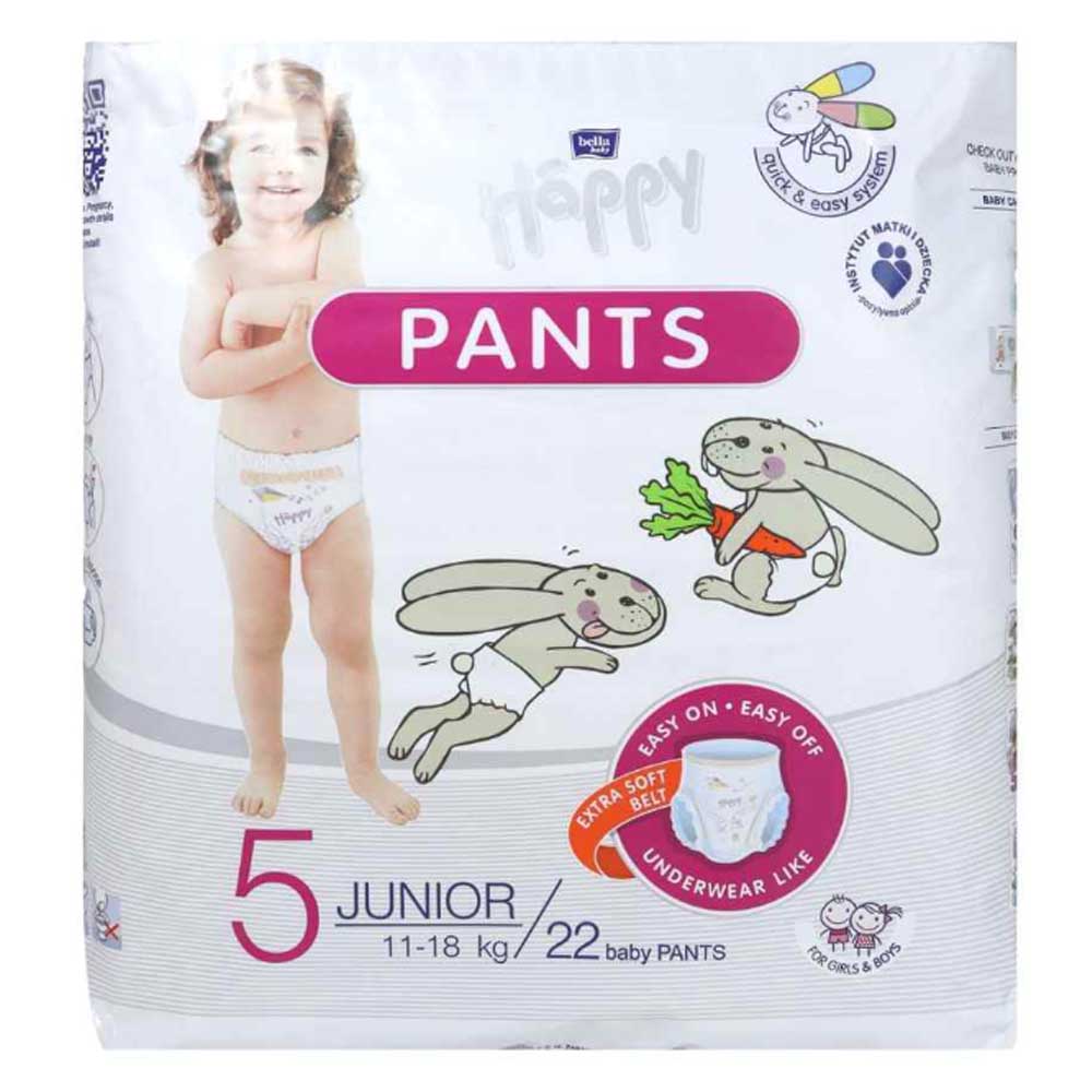 Tã Quần Bella Baby Happy PANTS T5 Cỡ 11 - 18kg Gói 22 Miếng Nhập Khẩu Từ Pháp