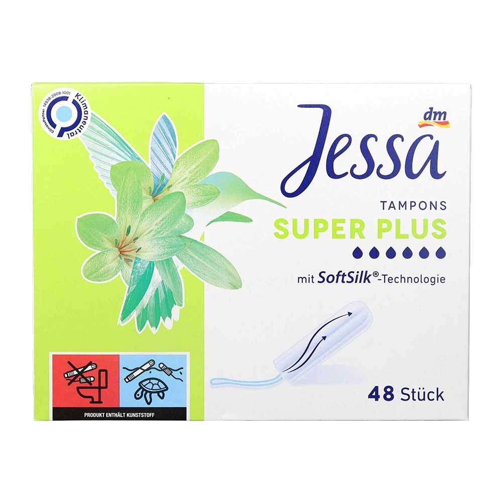 Băng Vệ Sinh Jessa Tampons Super Plus 6G Hộp 48 Cái (Xanh) Nhập Khẩu Đức