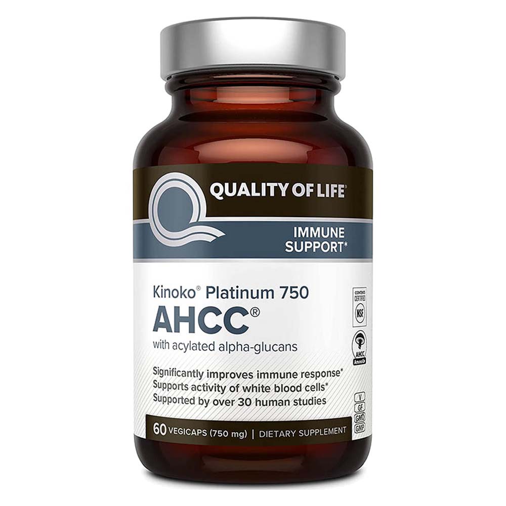 Viên Uống Tăng Cường Hệ Miễn Dịch Quality Of Life AHCC Kinoko Platinum 750mg 60 Viên